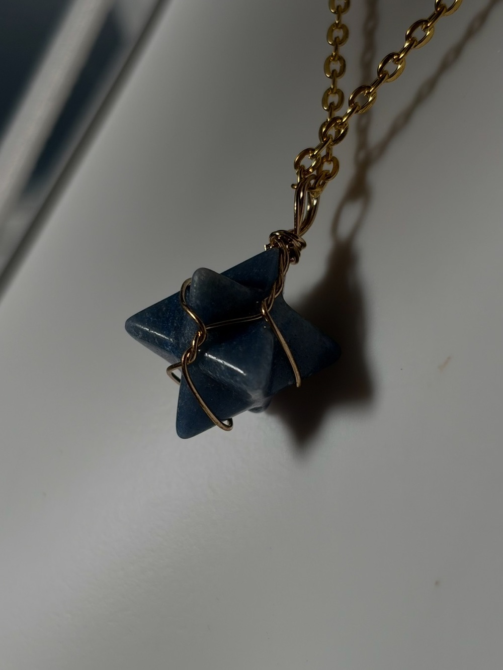 Sodalite Geometric Wrapped Ball Pendant Necklace 💙✨